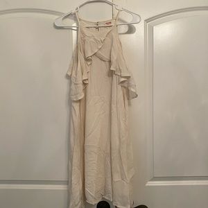 White cold shoulder dress